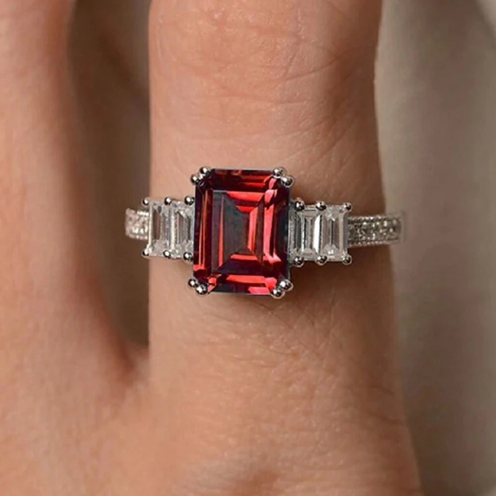 MONTY RUBY BRIDAL WEDDING RING - Picture 3 of 5